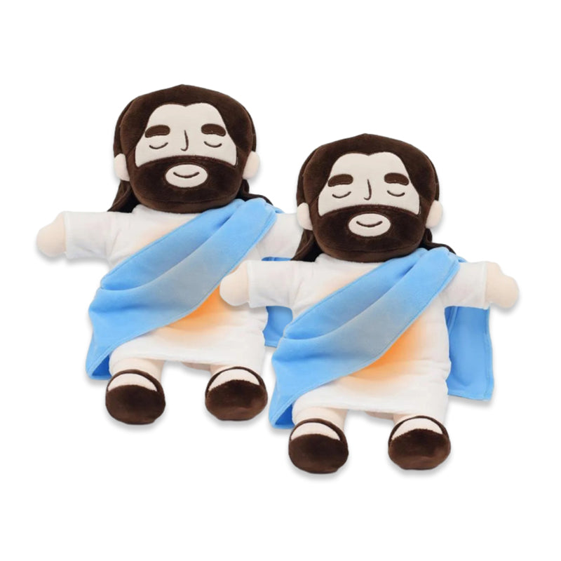 Jesus Plush Toy – Breathing, Soothing Stuffed Savior Doll, Heart of Jesus for Kids, Church, Sunday School, Easter Gift