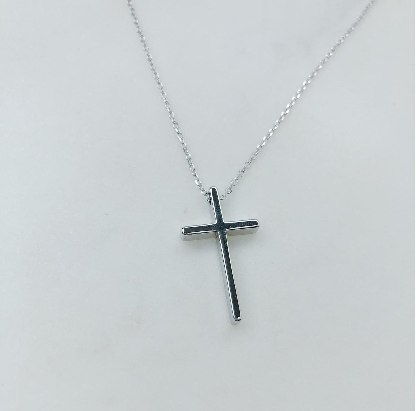 Silver cross necklace