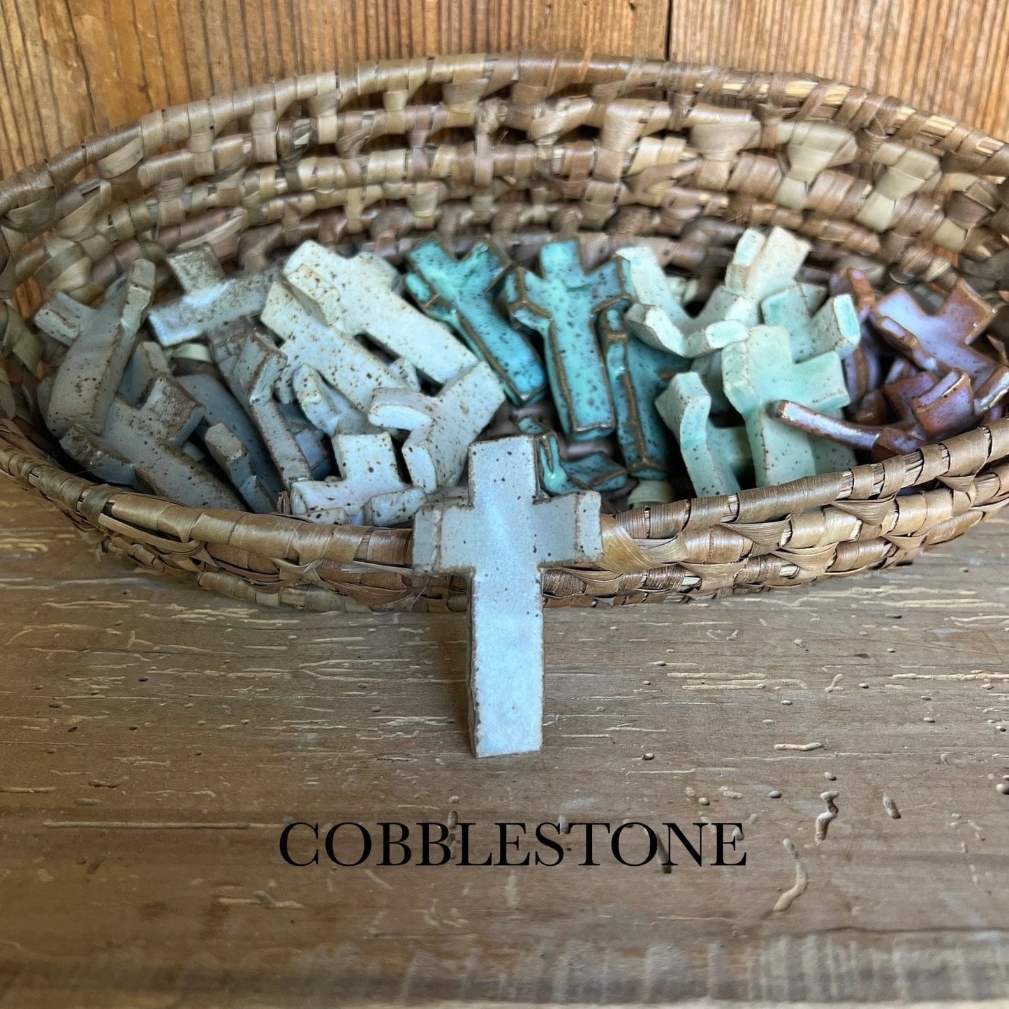 Handmade Ceramic Thumbprint Cross - Comforting Prayer Tool