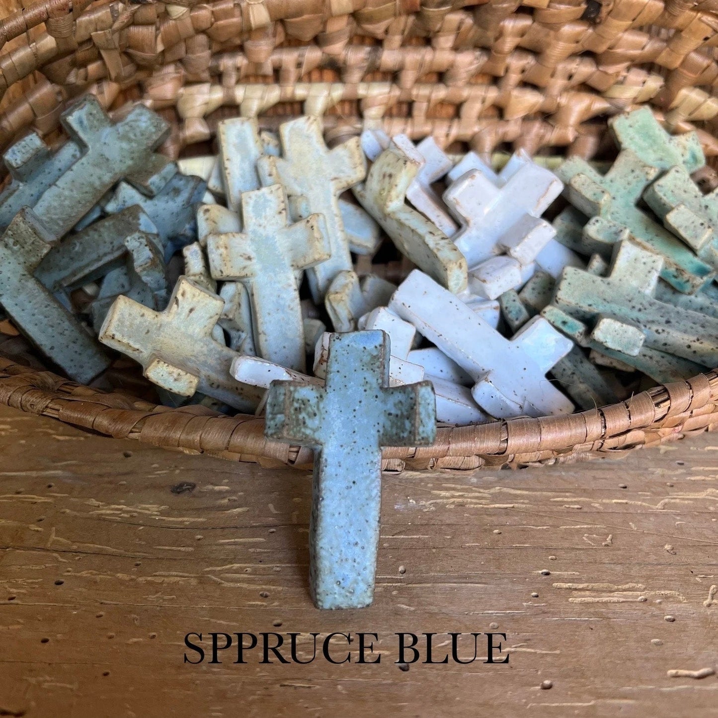 Handmade Ceramic Thumbprint Cross - Comforting Prayer Tool