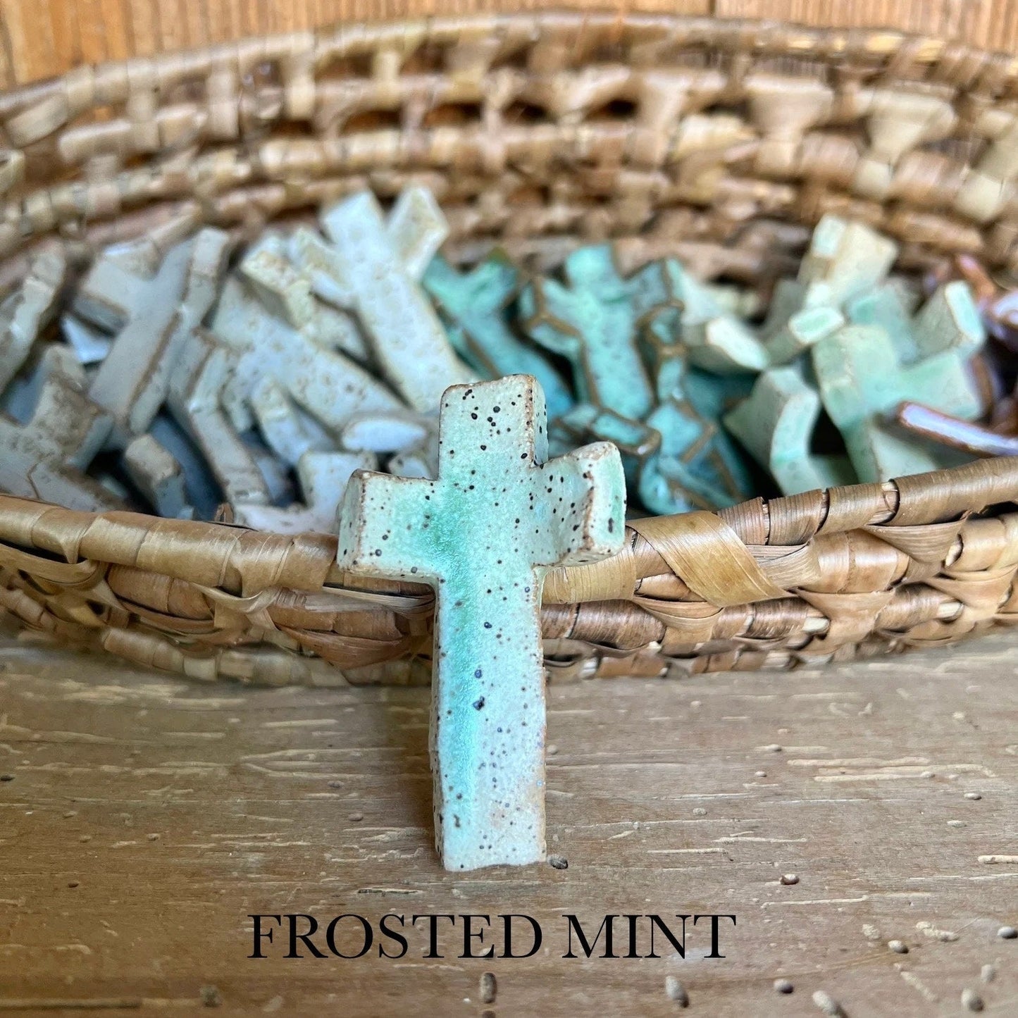 Handmade Ceramic Thumbprint Cross - Comforting Prayer Tool