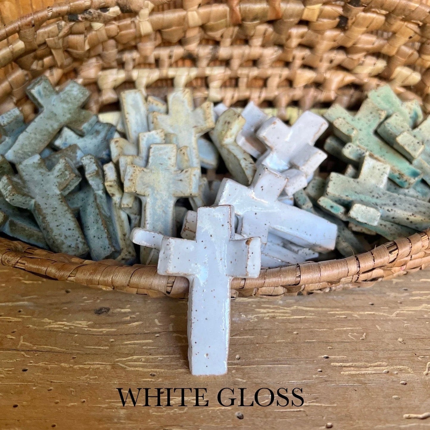 Handmade Ceramic Thumbprint Cross - Comforting Prayer Tool