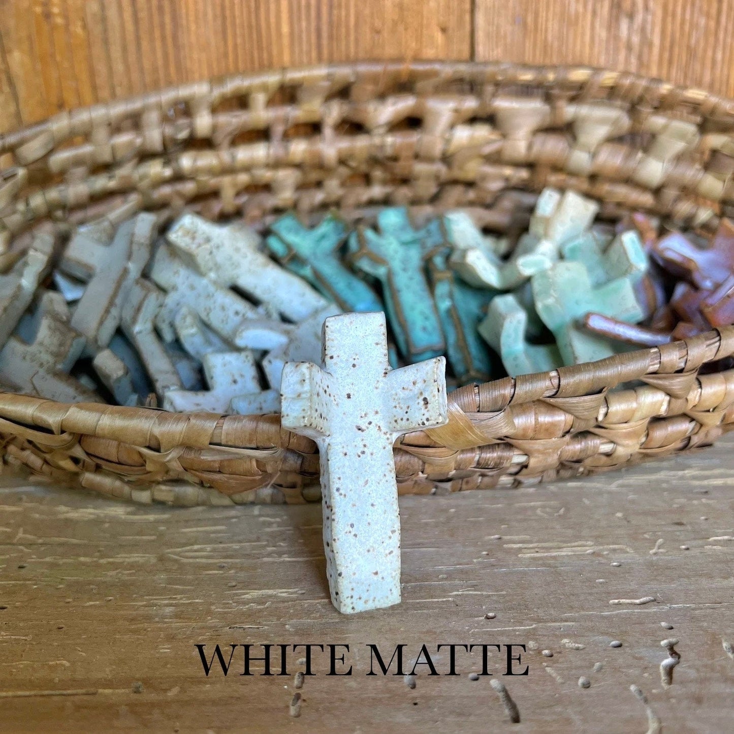 Handmade Ceramic Thumbprint Cross - Comforting Prayer Tool
