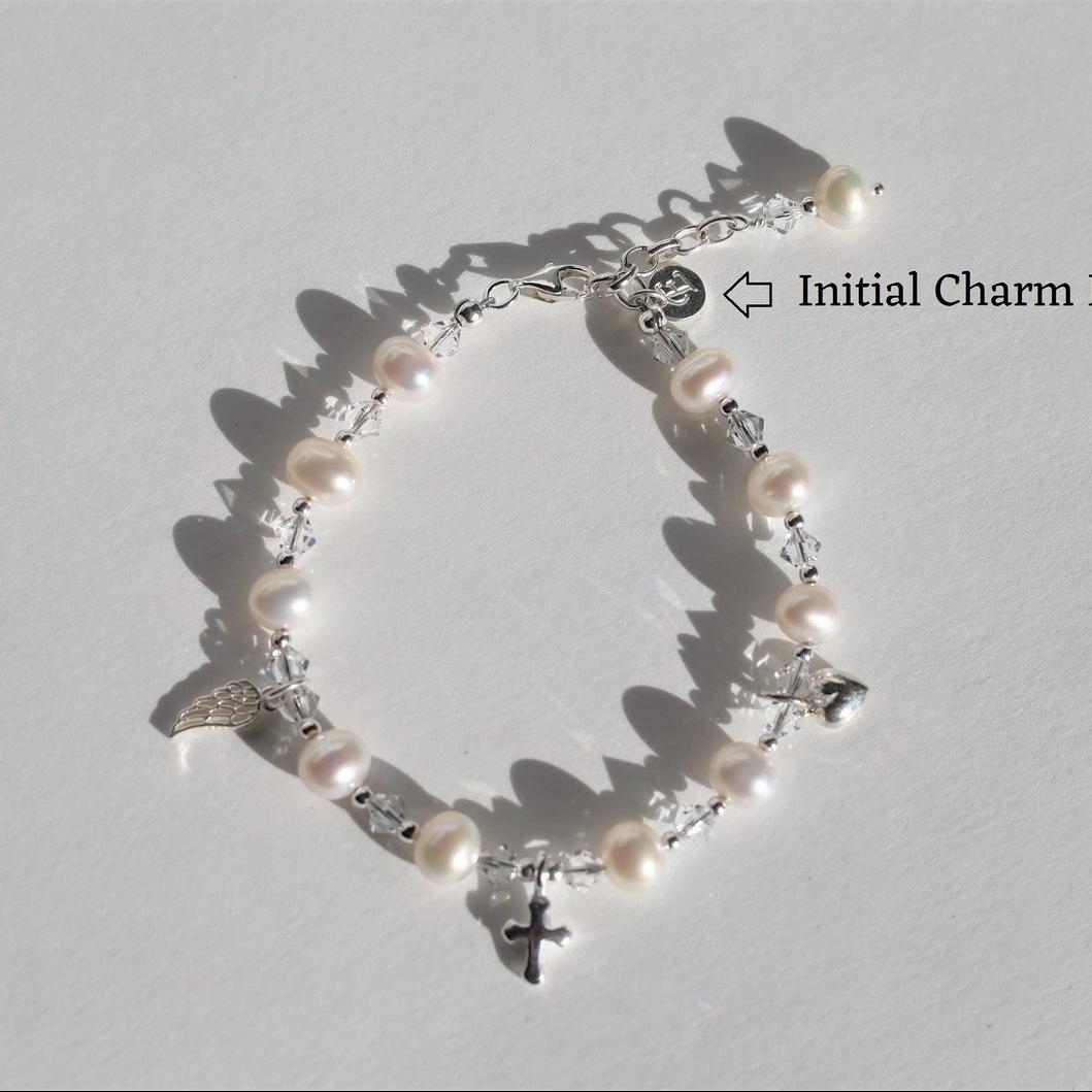 Freshwater Pearl Bracelet with Cross