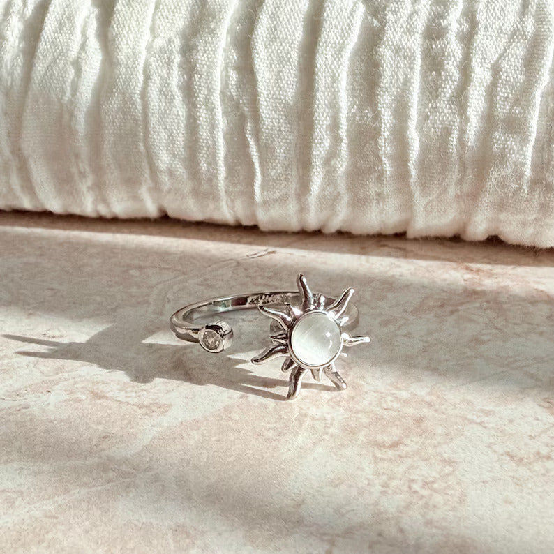 925 Sterling Silver Raya Spinner Worry Ring
