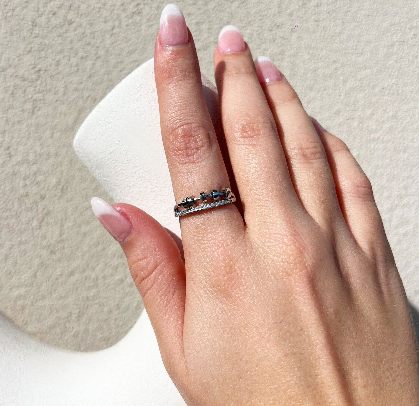 925 Sterling Silver Tranquility Sliding Worry Ring