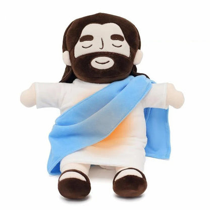 Jesus Plush Toy – Breathing, Soothing Stuffed Savior Doll, Heart of Jesus for Kids, Church, Sunday School, Easter Gift