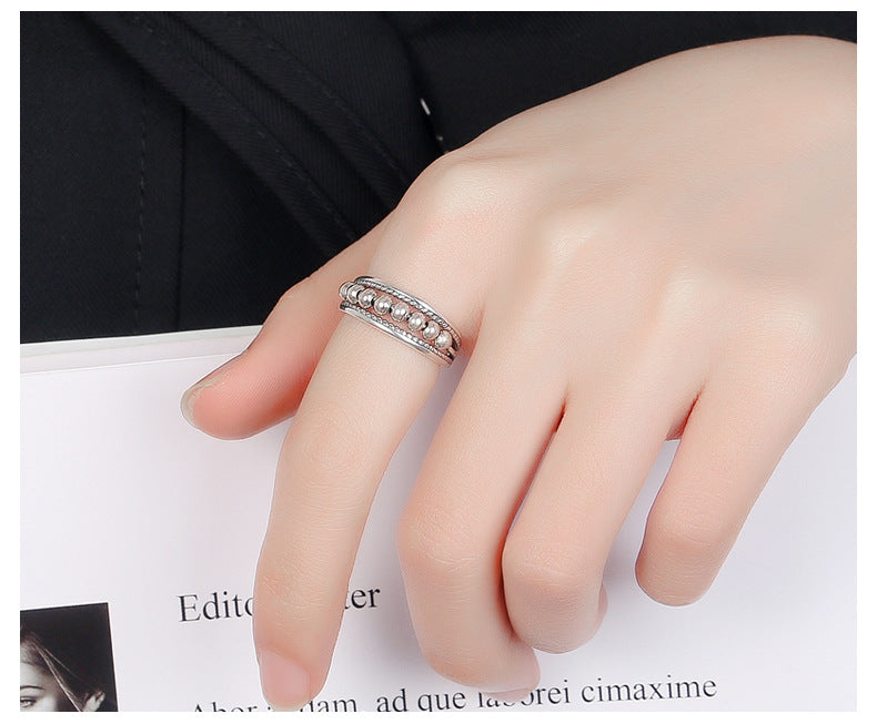 925 Sterling Silver Pendulum Sliding Worry Ring
