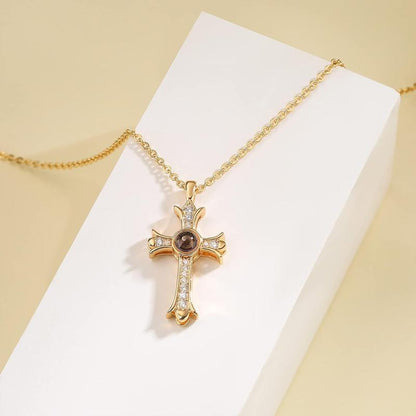 Projection Bible Verse Cross Necklace