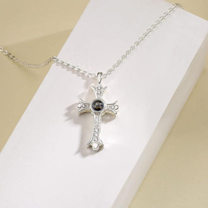 Projection Bible Verse Cross Necklace