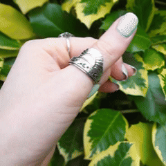 Moons and Stars Stainless Steel Anxiety Spinner Ring for Men Woman Fidget (Silver, Gold, Glitter, Black)