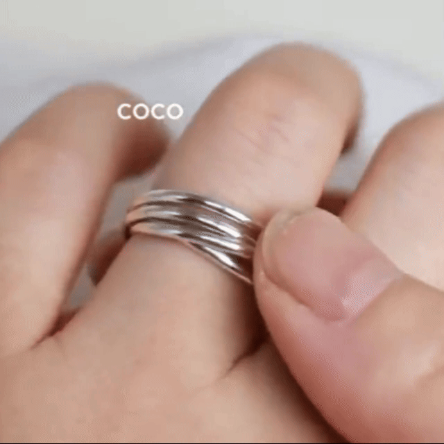 Fidget Ring for Women -Meditation Ring Spinner of 4 -Elegant Set Of Interlocking Ring -fidget ring Available In Gold- Meditation Ring