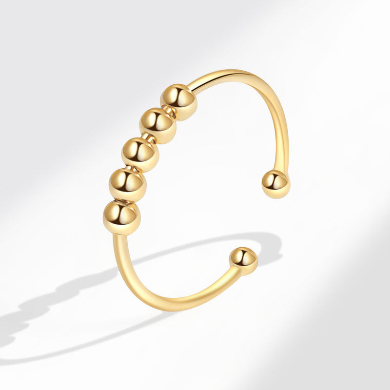 925 Sterling Silver Bead Sliding Worry Ring