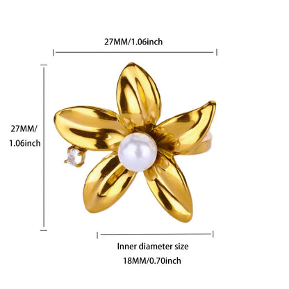 Flower Zircon Geometric Ring