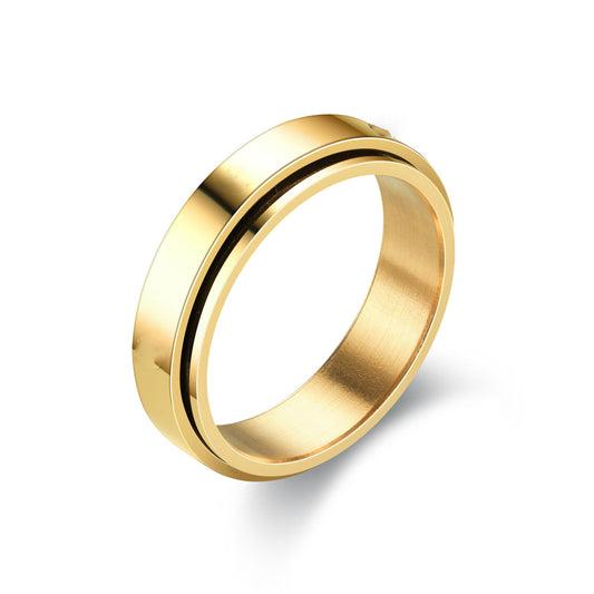 fidget/Rotation ring plated with 18k gold stress-relieving ring