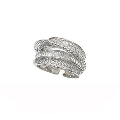 Retro cross-shaped hollowed-out ring with adjustable size adjustment function