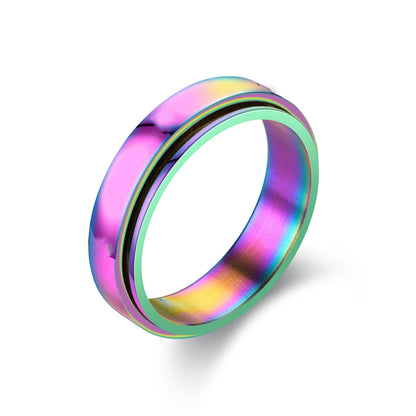 fidget/Rotation ring plated with 18k gold stress-relieving ring