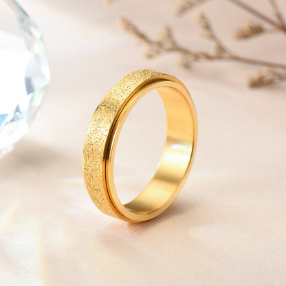 fidget/Rotation ring plated with 18k gold stress-relieving ring