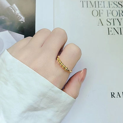925 Sterling Silver Bead Sliding Worry Ring