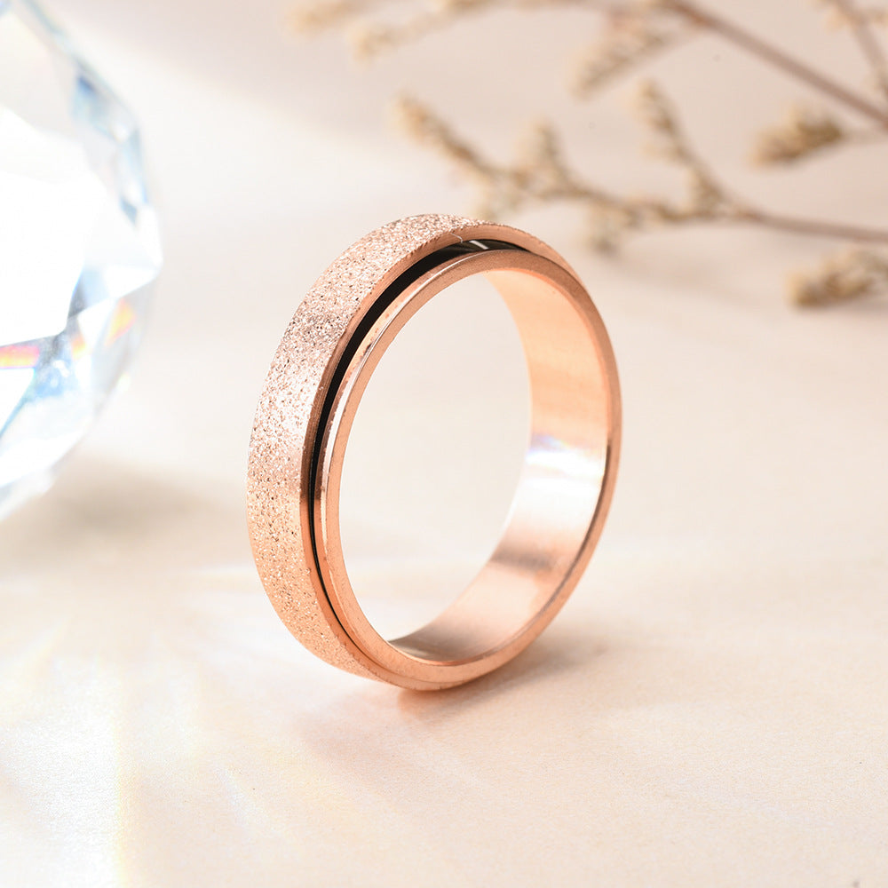 fidget/Rotation ring plated with 18k gold stress-relieving ring