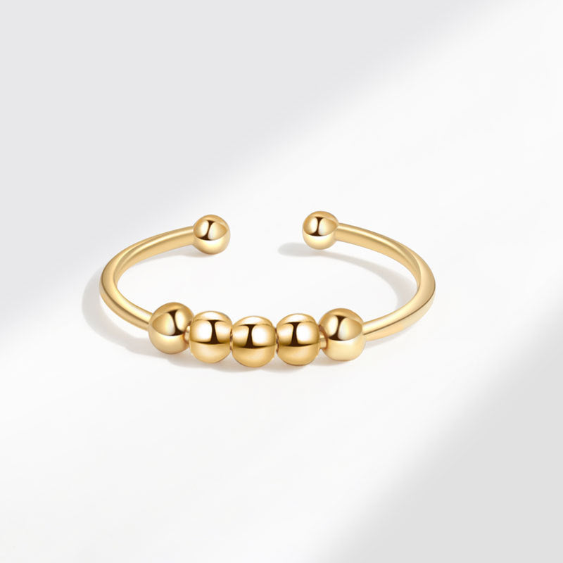 925 Sterling Silver Bead Sliding Worry Ring
