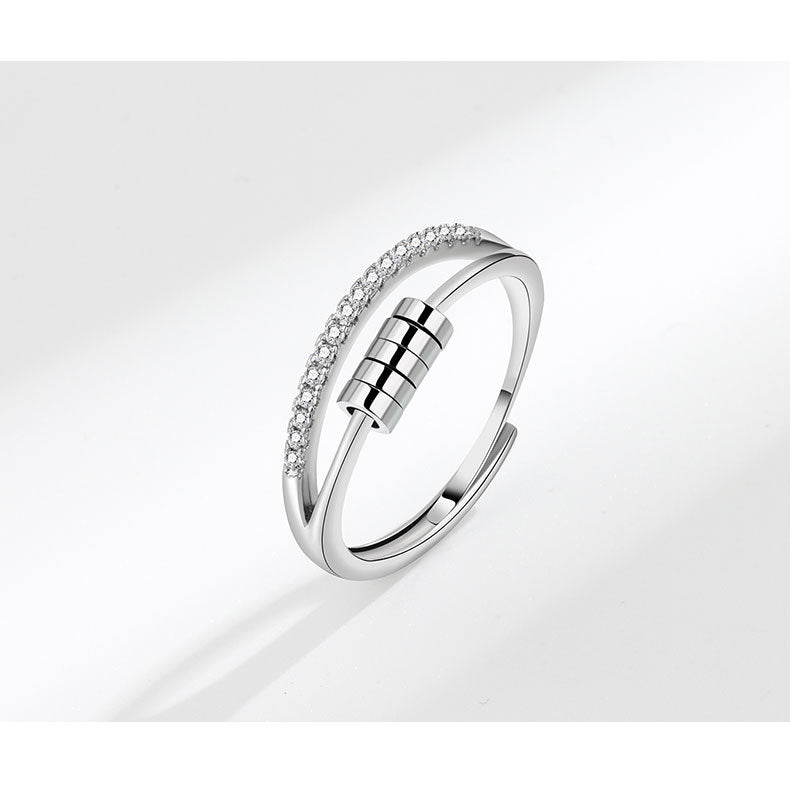 925 Sterling Silver Tranquility Sliding Worry Ring