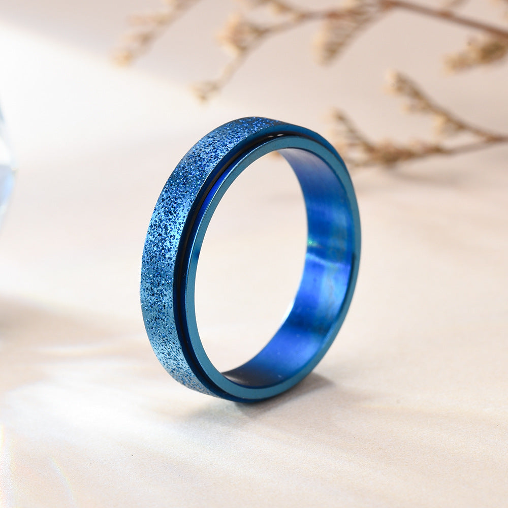 fidget/Rotation ring plated with 18k gold stress-relieving ring