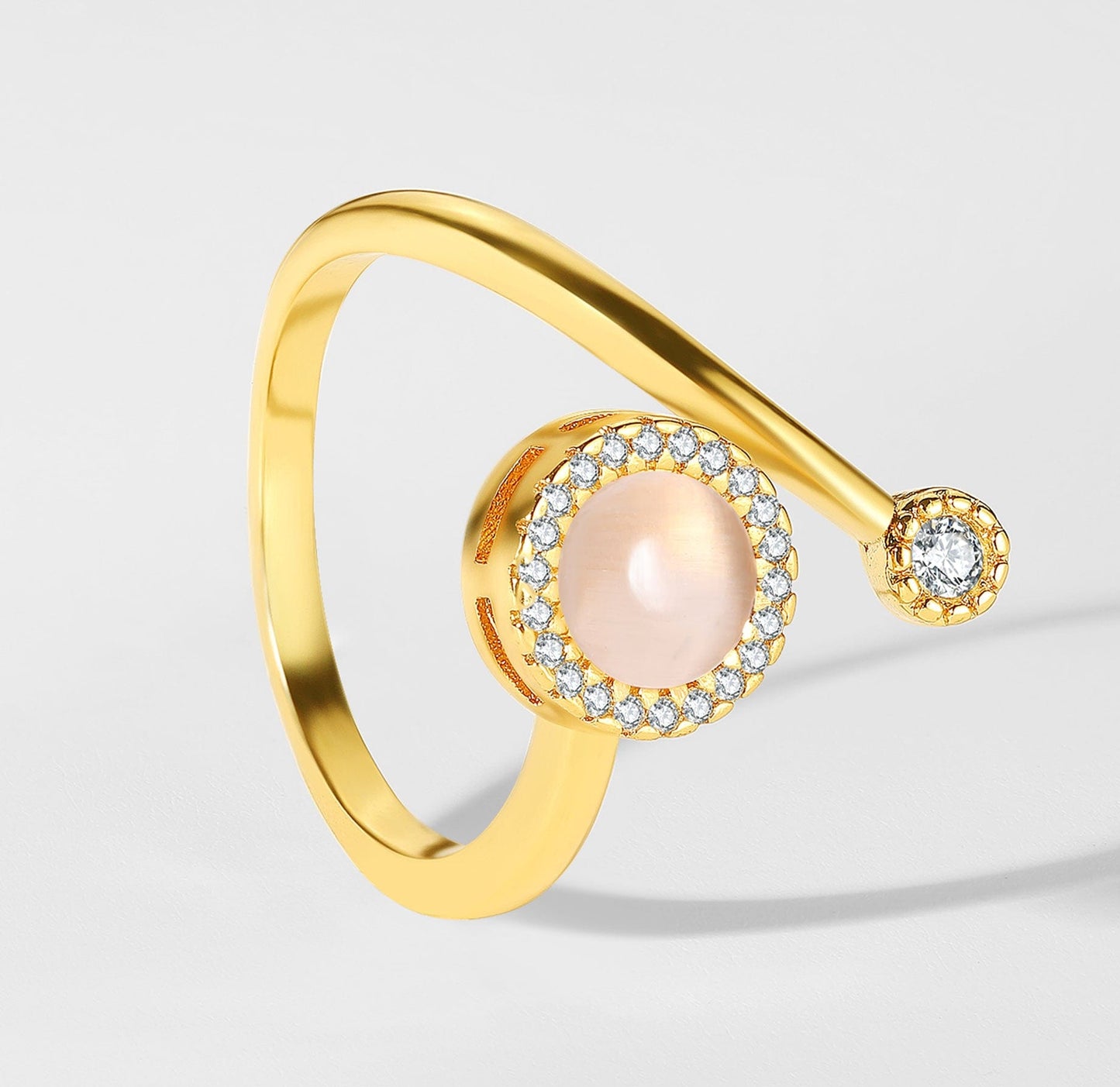 925 Sterling Silver Opal Spinner Worry Ring