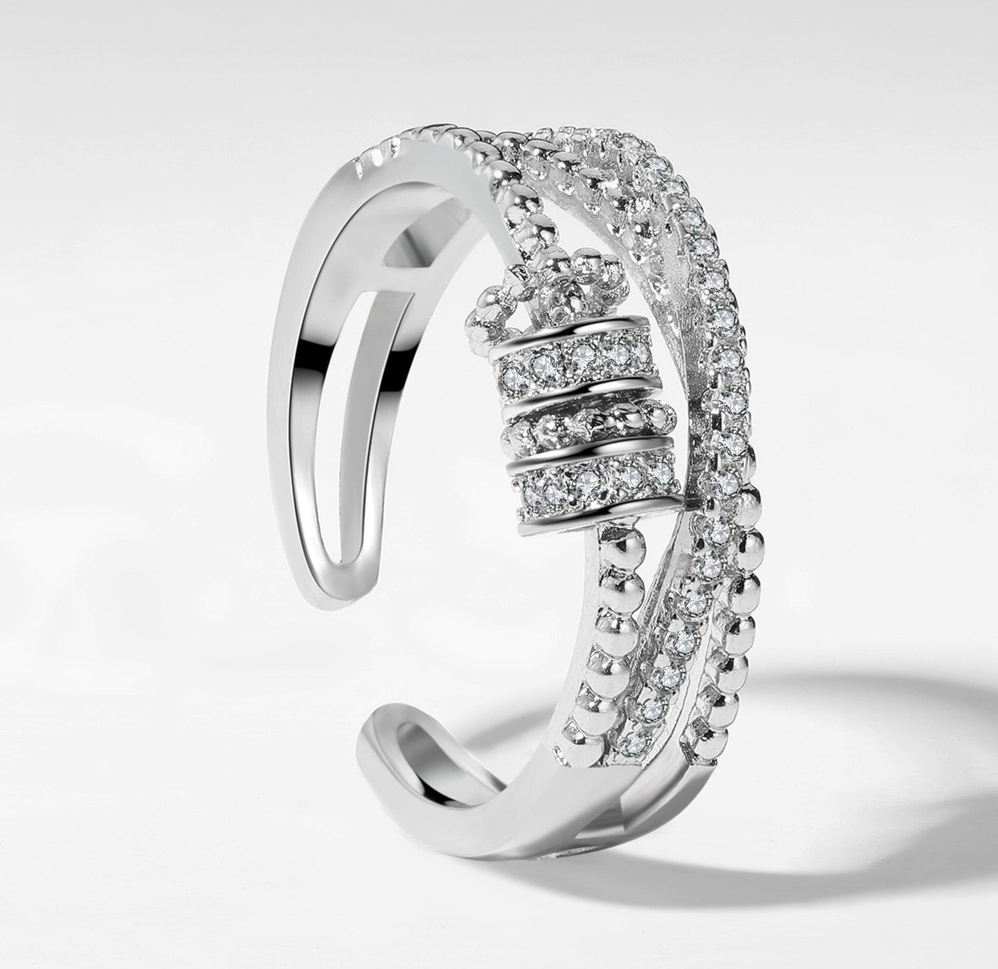 925 Sterling Silver Serenity Sliding Worry Ring