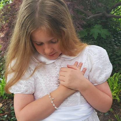 Freshwater Pearl Bracelet with Cross