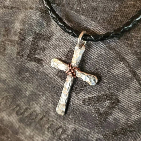 ✝️ 100% Handmade Hammered Silver Cross, Healing the Soul