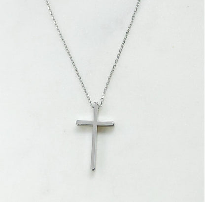Silver cross necklace
