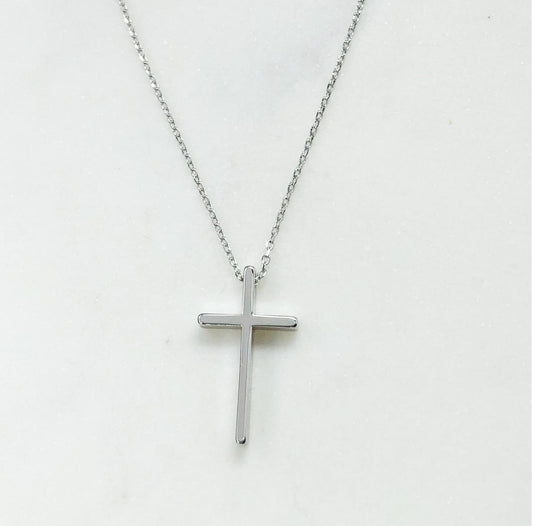 Silver cross necklace