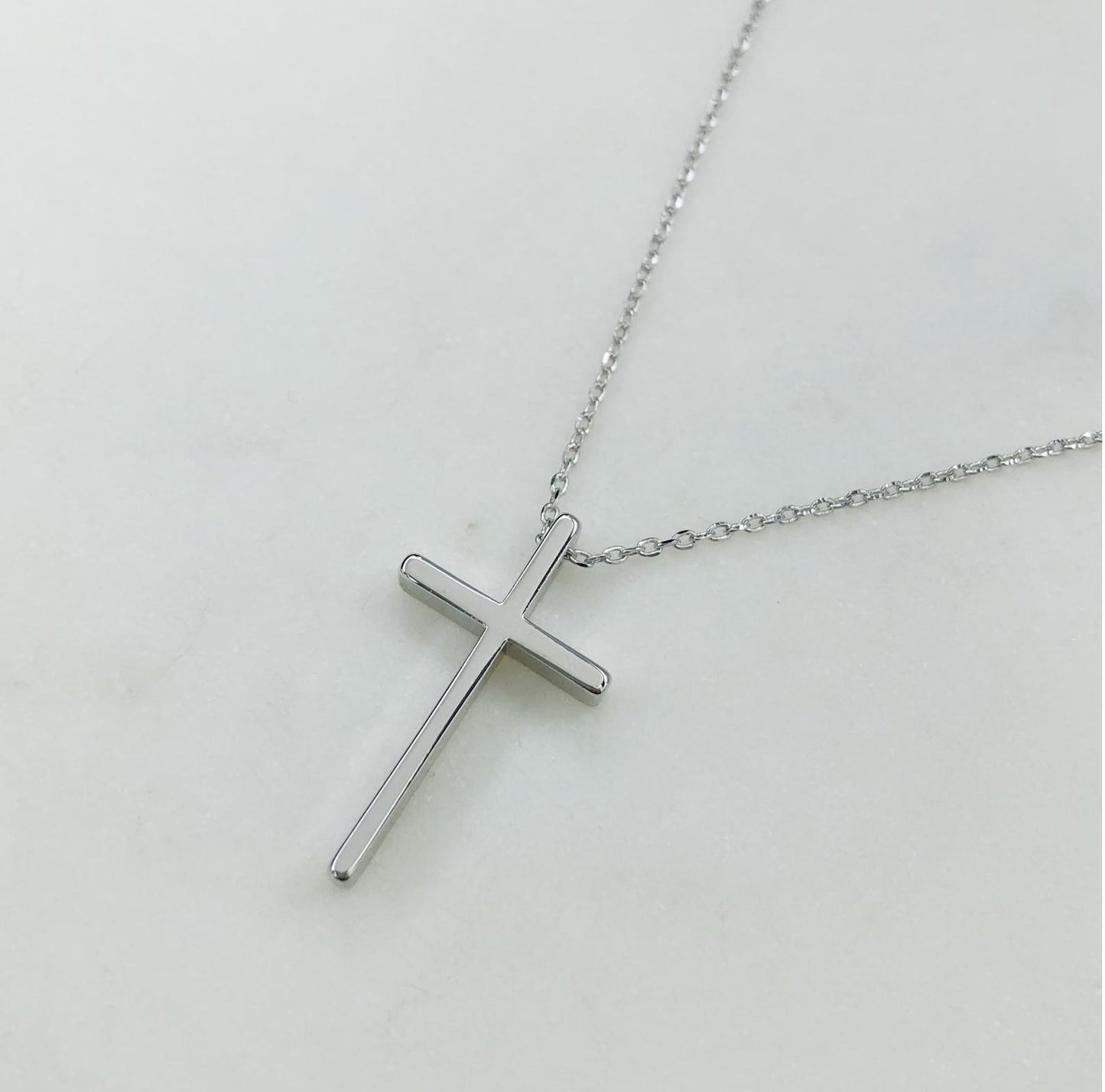 Silver cross necklace