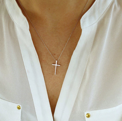 Silver cross necklace