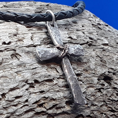 ✝️ 100% Handmade Hammered Silver Cross, Healing the Soul