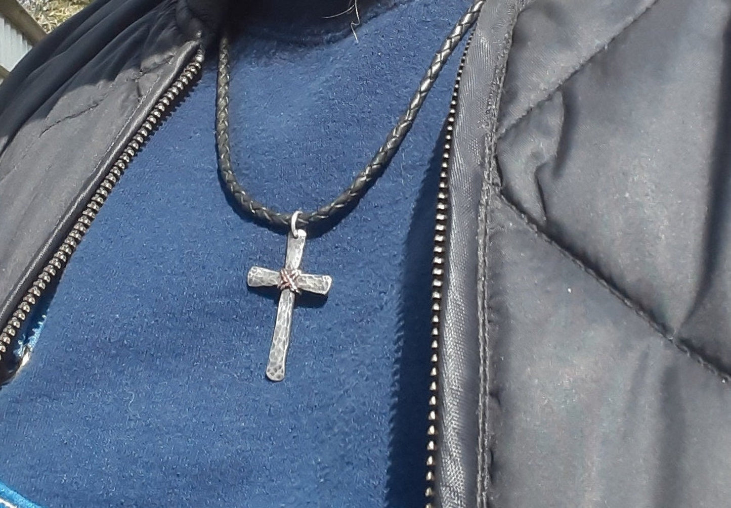 ✝️ 100% Handmade Hammered Silver Cross, Healing the Soul