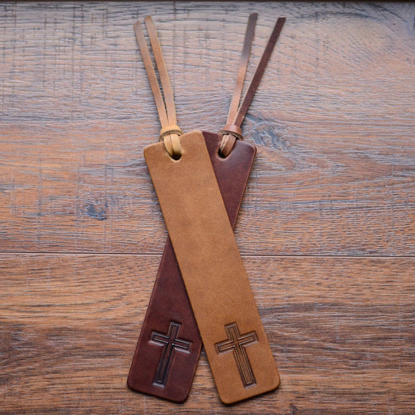 Handcrafted Leather Cross Bookmark