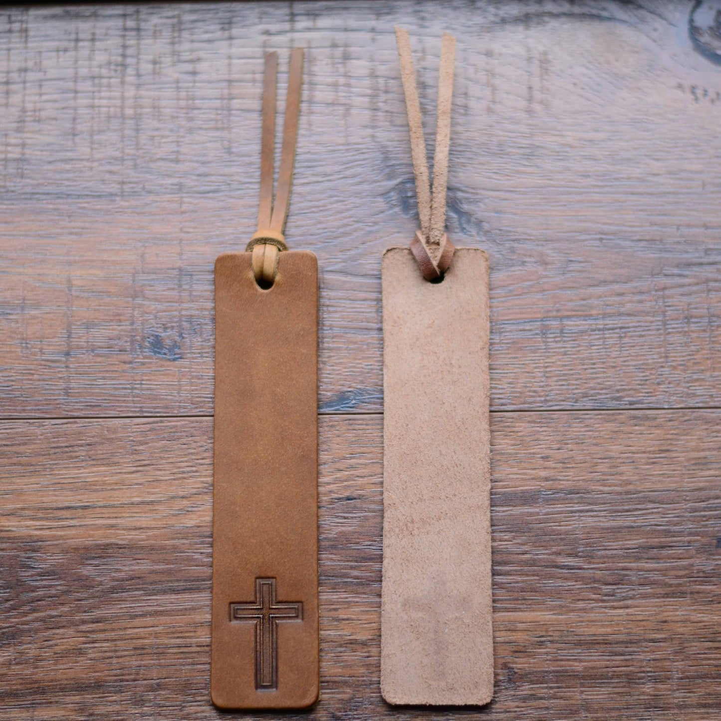 Handcrafted Leather Cross Bookmark
