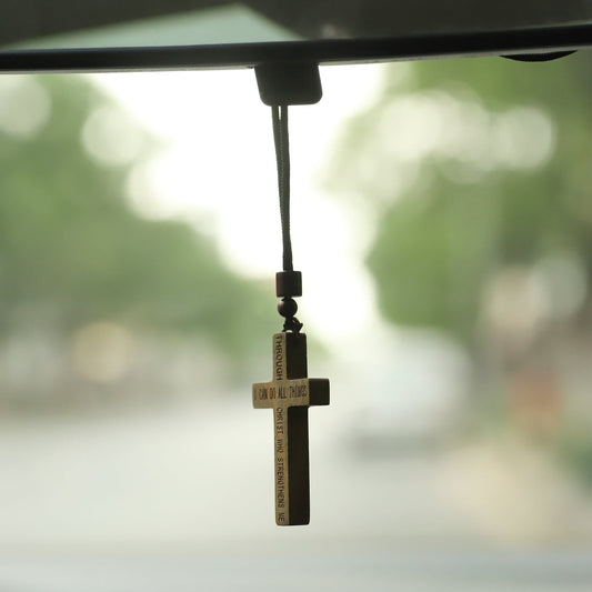 Car Rearview Mirror Cross Pendant