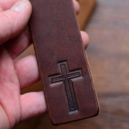 Handcrafted Leather Cross Bookmark