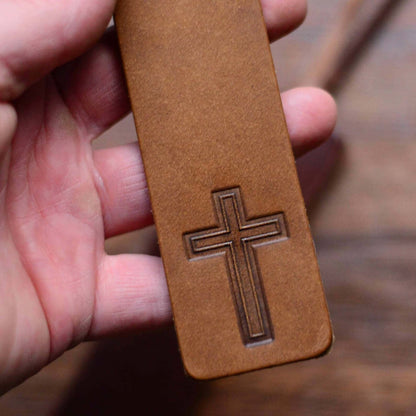Handcrafted Leather Cross Bookmark