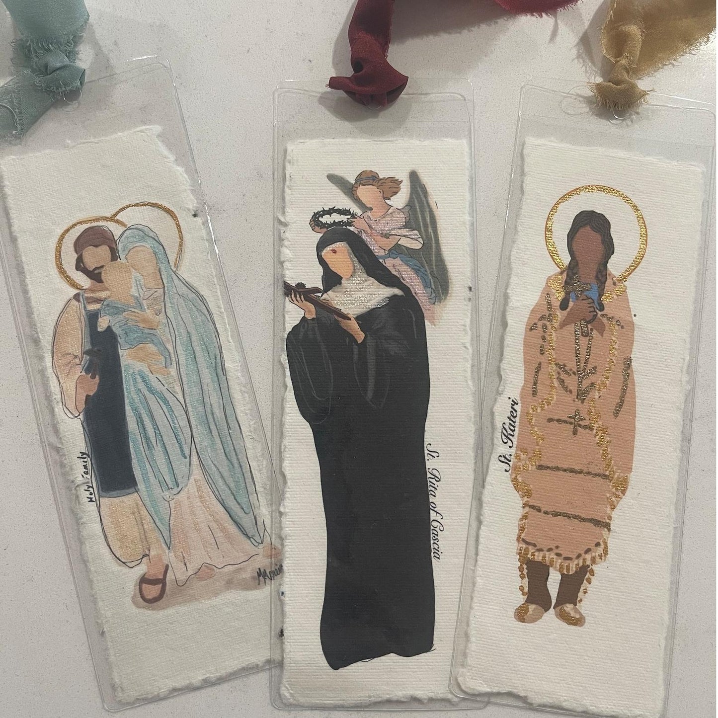 Saint Watercolor Paper Bookmark