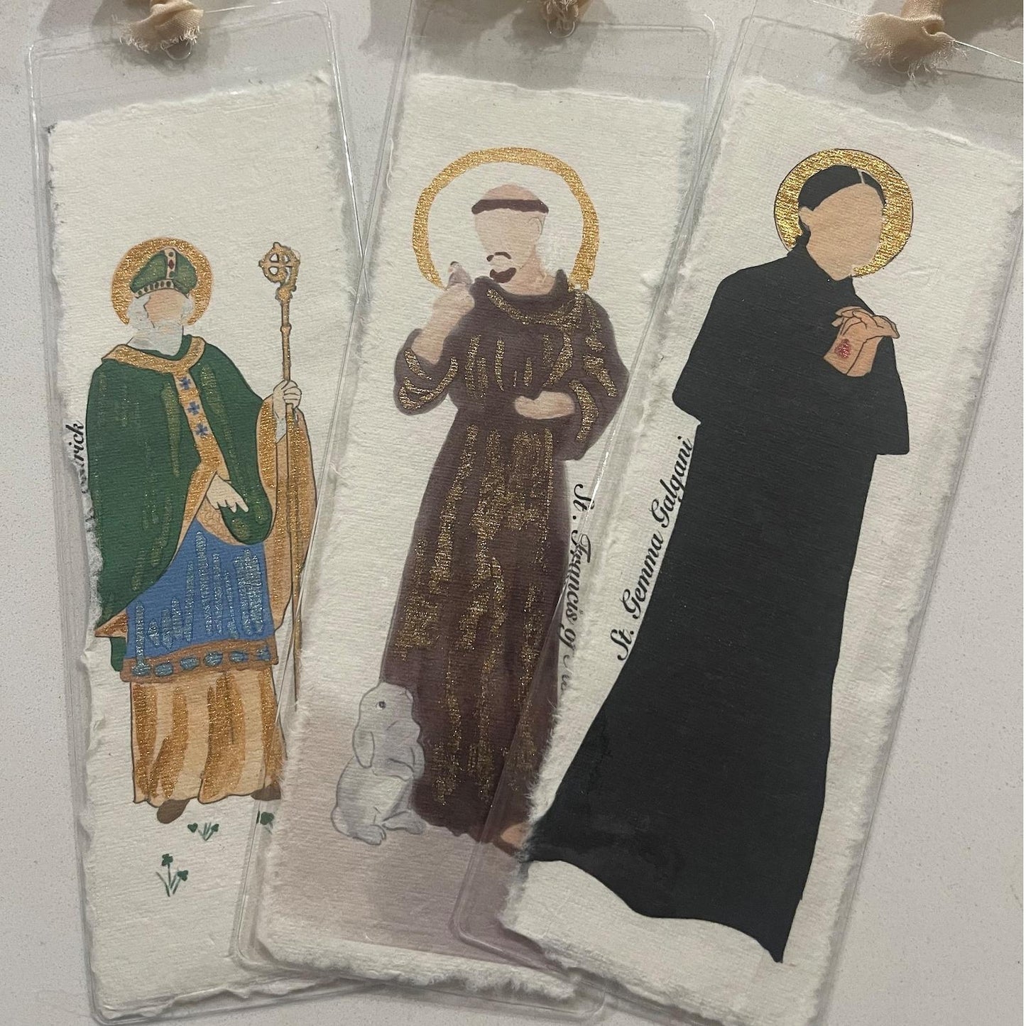 Saint Watercolor Paper Bookmark