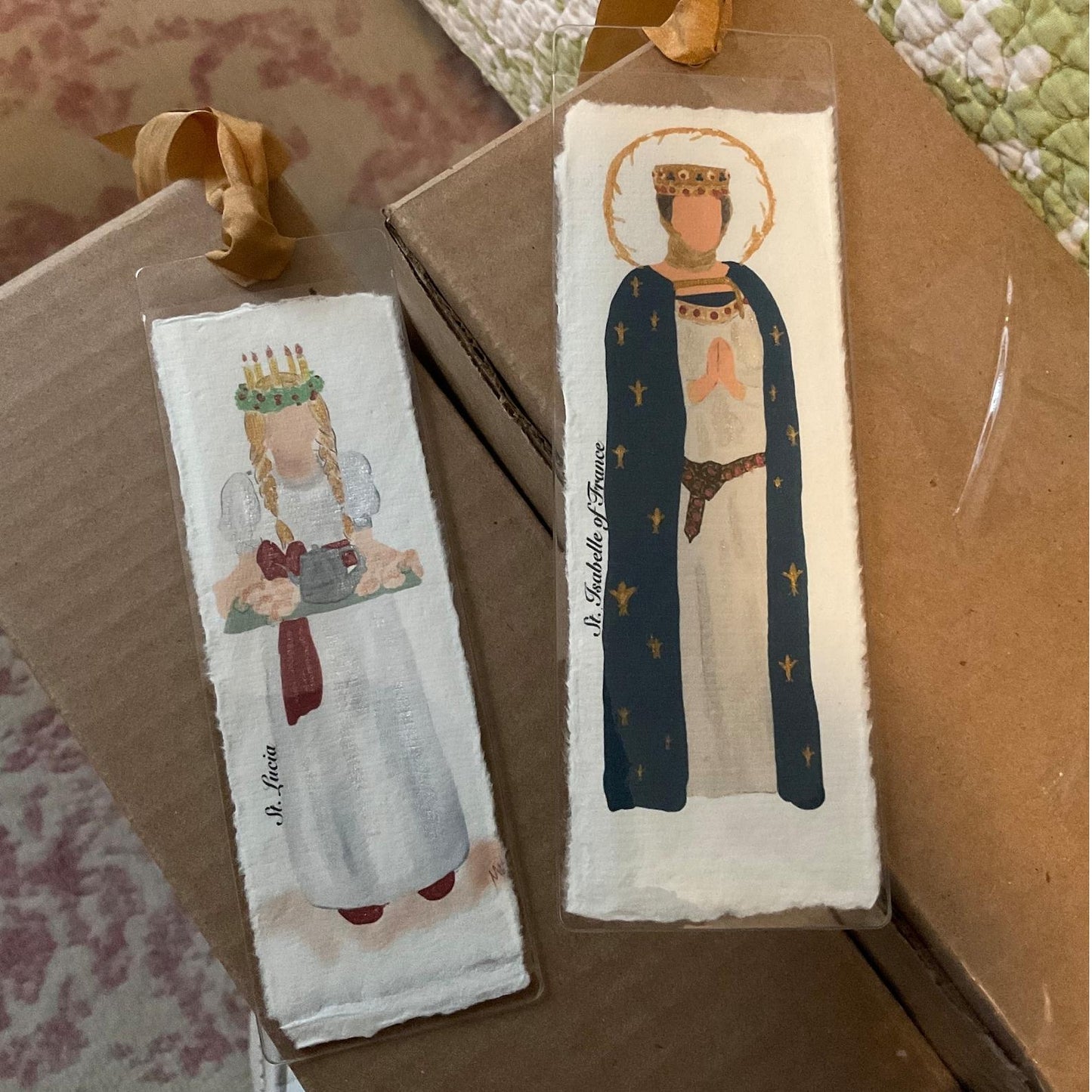 Saint Watercolor Paper Bookmark