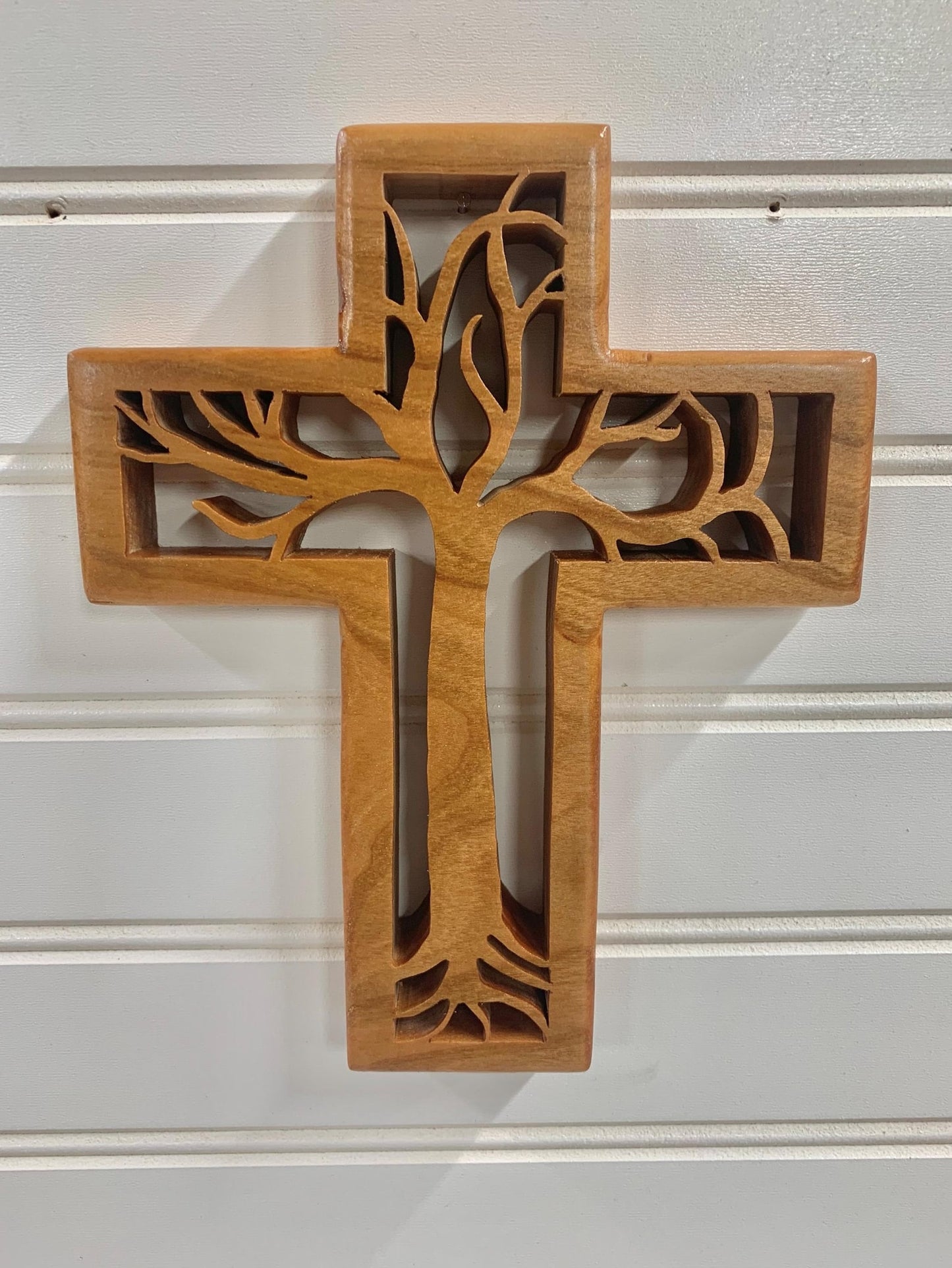 100% Hand-Carved Tree of Life Cross – A Symbol of Faith and Growth