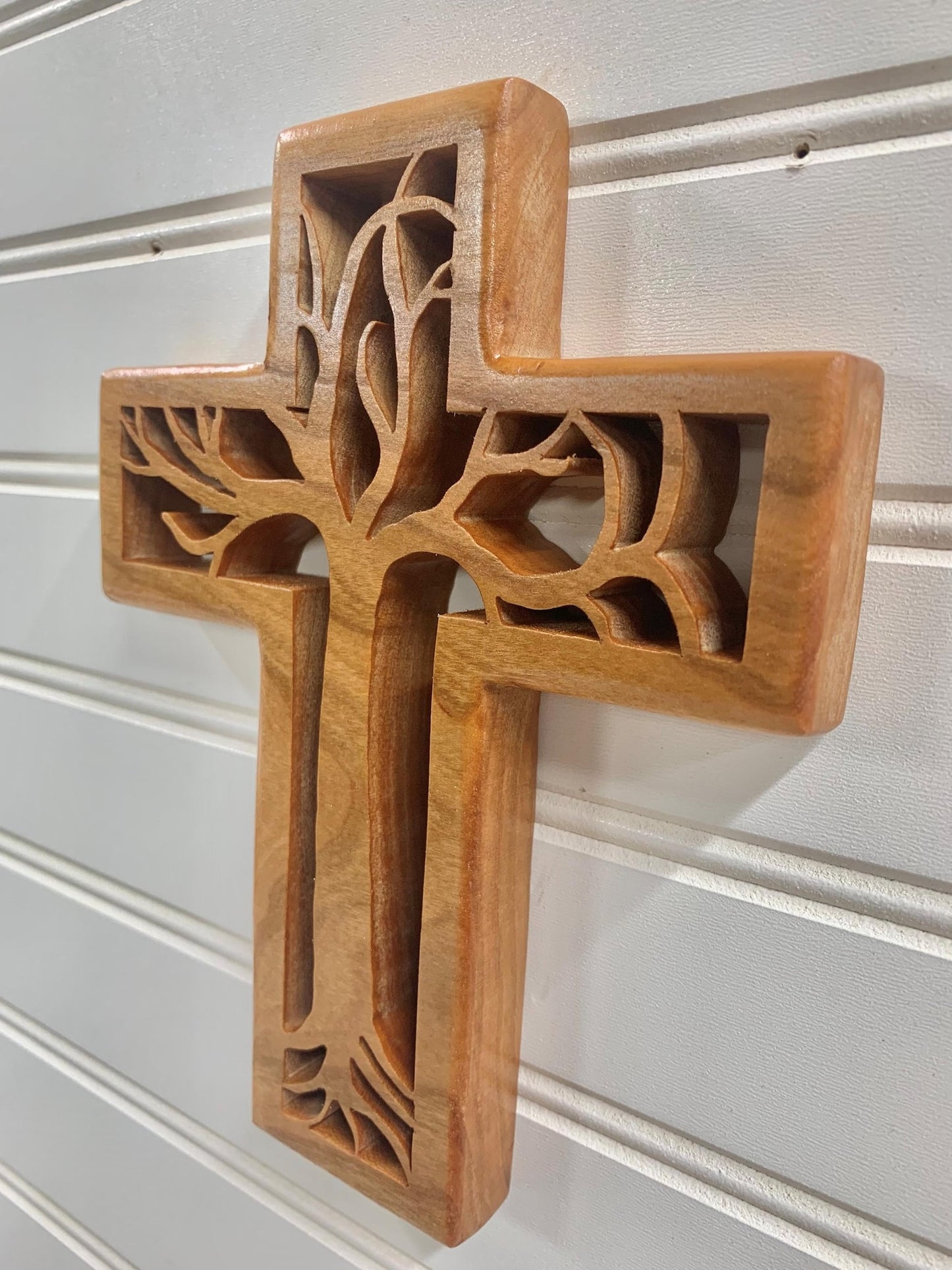 100% Hand-Carved Tree of Life Cross – A Symbol of Faith and Growth