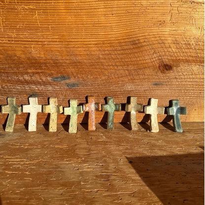 Handmade Ceramic Thumbprint Cross - Comforting Prayer Tool