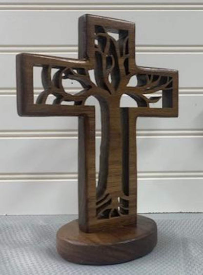 100% Hand-Carved Tree of Life Cross – A Symbol of Faith and Growth