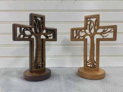 100% Hand-Carved Tree of Life Cross – A Symbol of Faith and Growth